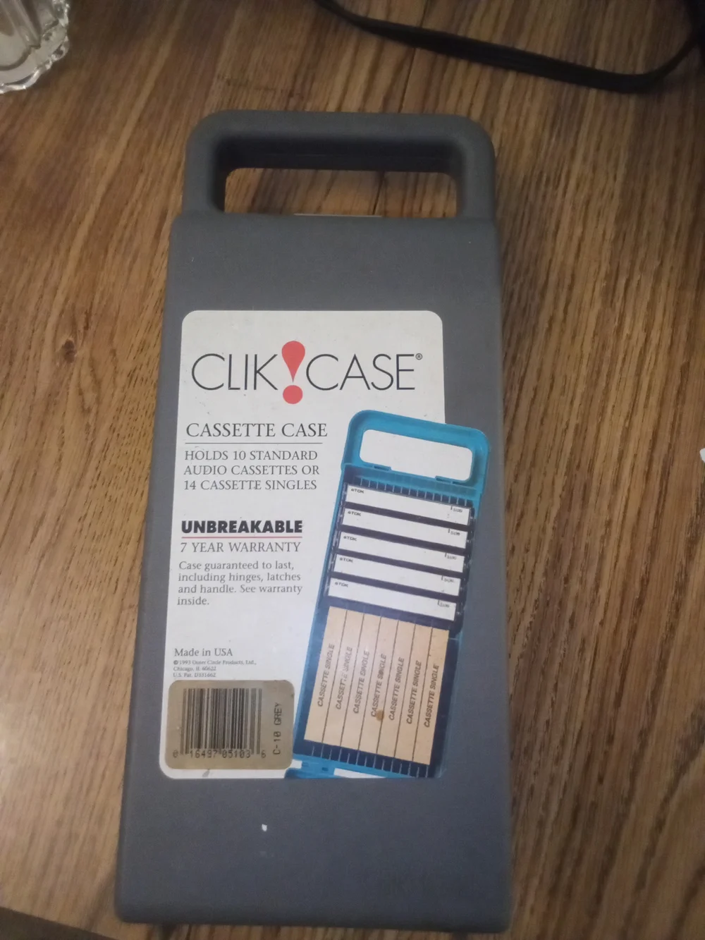 Gray Cassette Storage Case - Holds 10 Cassettes